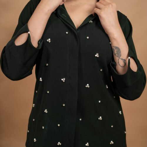 Dark Green Embellished Co-ord Set
